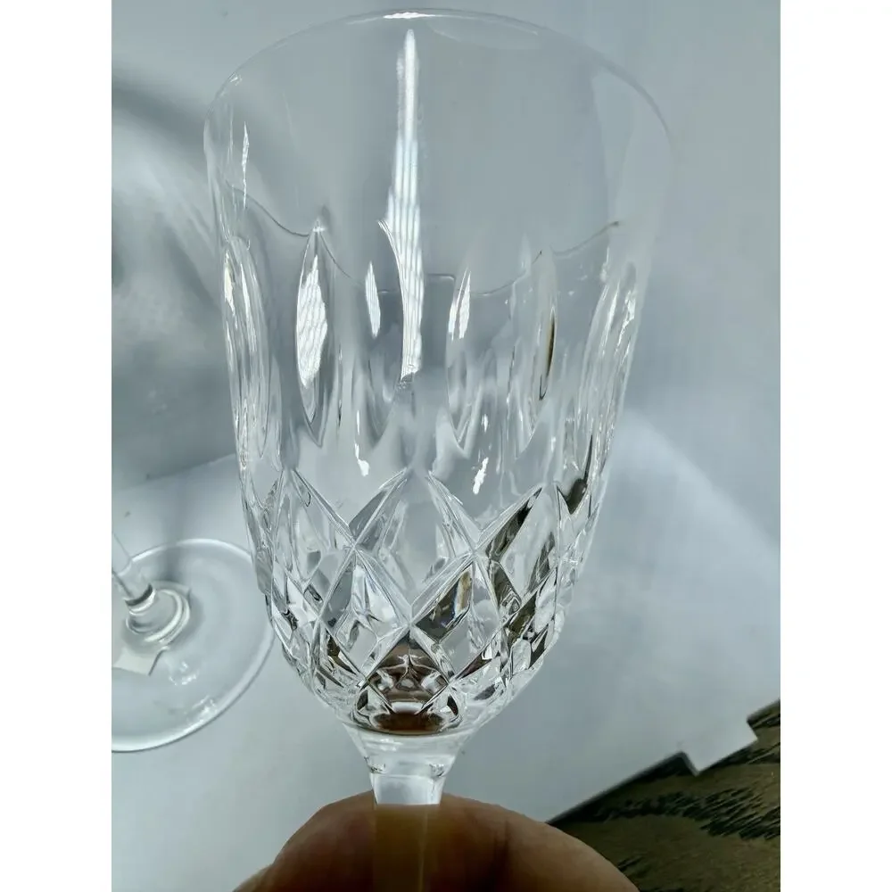Mikasa CAMEO Blown & Cut Wine Glasses 8x3” Tall Set If Two Replacements